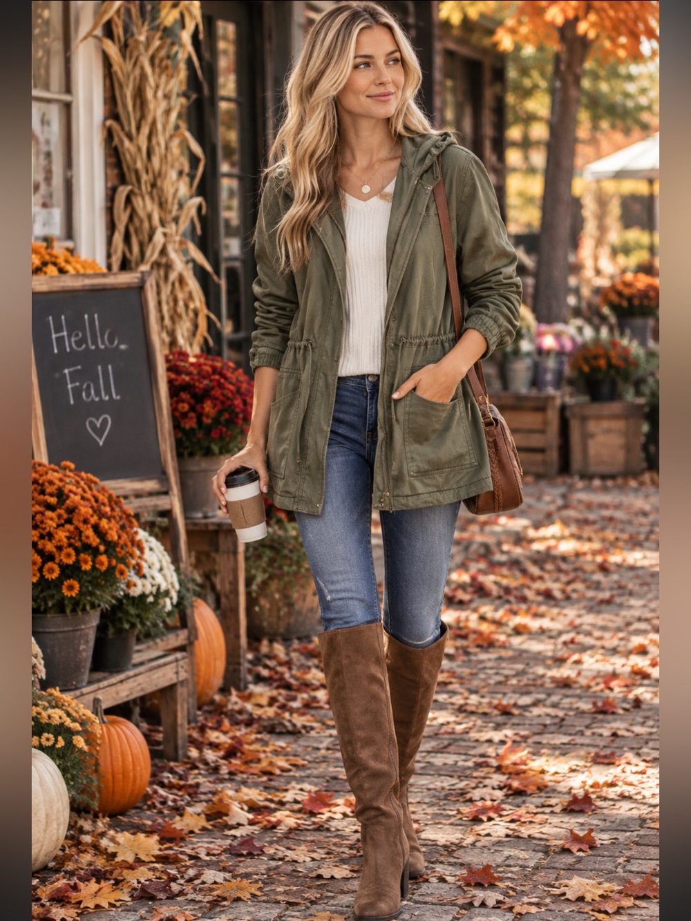 Free People Distressed Army Green Hooded Lightweight Jacket